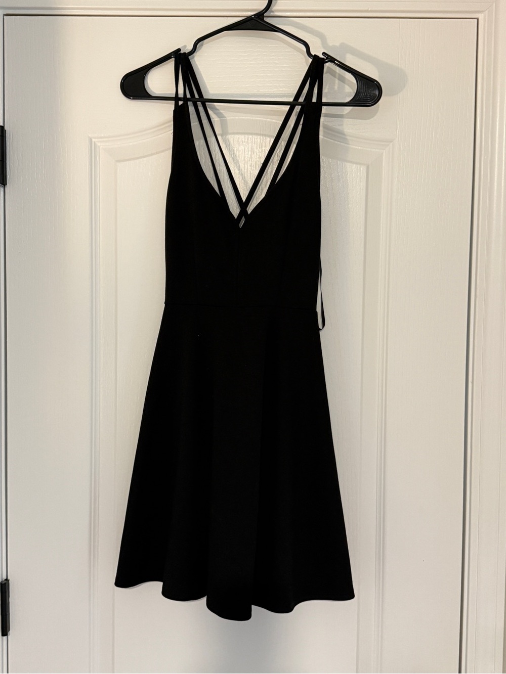 Classic Black Strappy V-Neck Dress